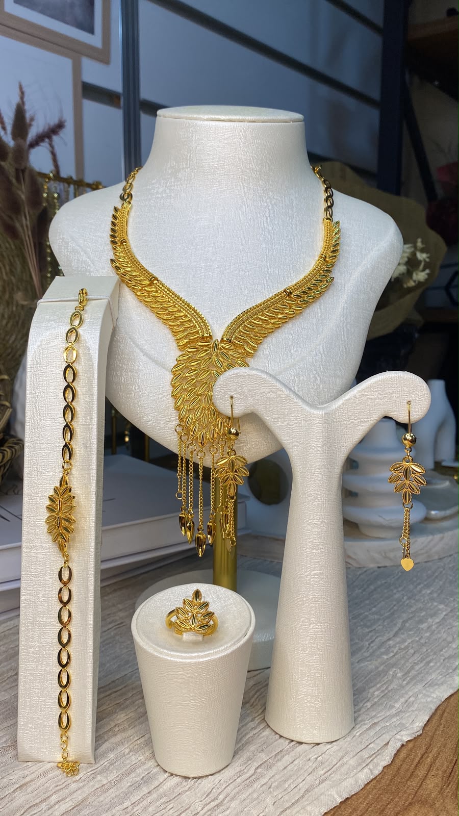 22 Ayar Altın Kaplama Başak Set